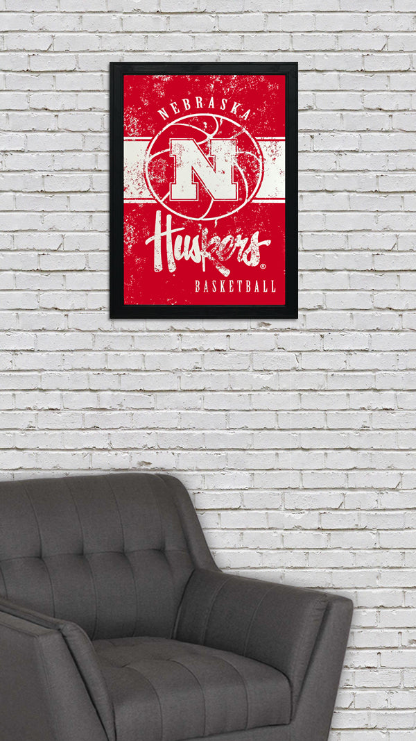 Limited Edition Nebraska Huskers College Basketball Poster Art - 13x19"