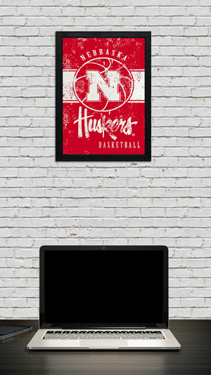Limited Edition Nebraska Huskers College Basketball Poster Art - 13x19"