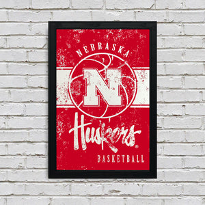 Limited Edition Nebraska Huskers College Basketball Poster Art - 13x19"