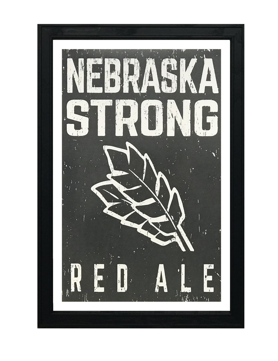 Limited Edition Nebraska Strong Red Ale Craft Beer Poster - Charcoal - 13x19"