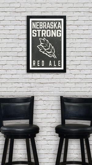 Limited Edition Nebraska Strong Red Ale Craft Beer Poster - Charcoal - 13x19"