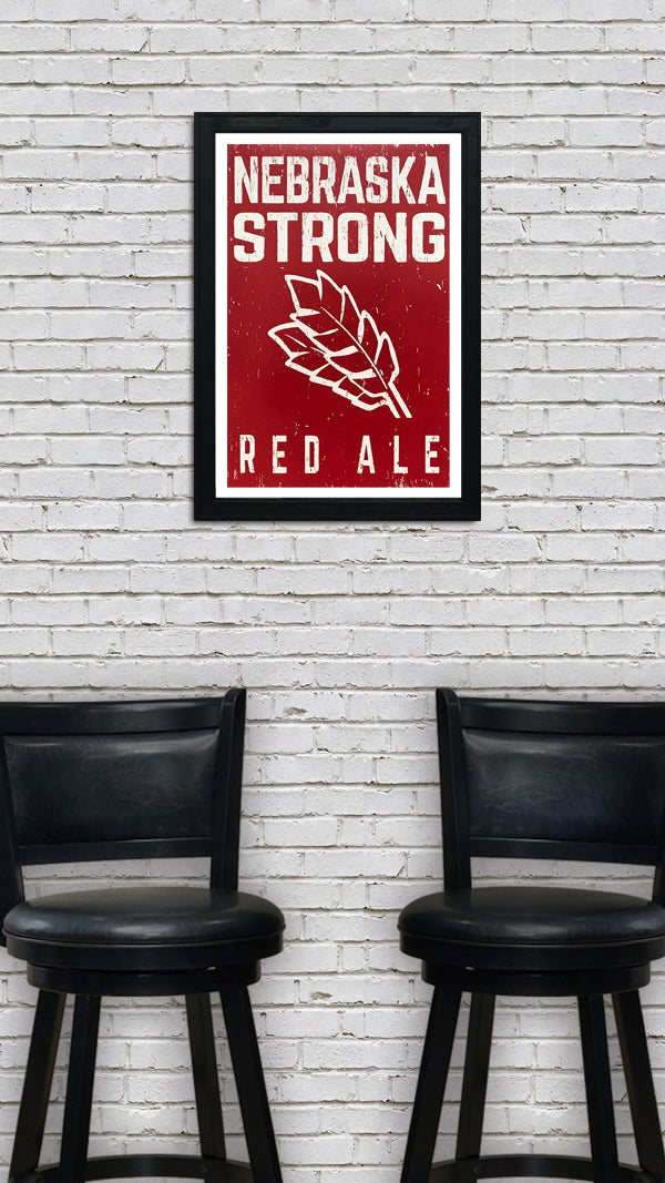 Limited Edition Nebraska Strong Red Ale Craft Beer Poster - Red - 13x19"