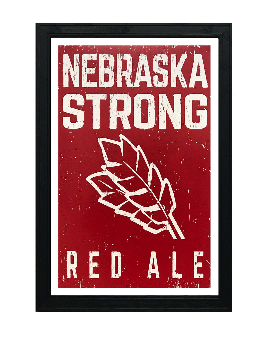 Limited Edition Nebraska Strong Red Ale Craft Beer Poster - Red - 13x19"