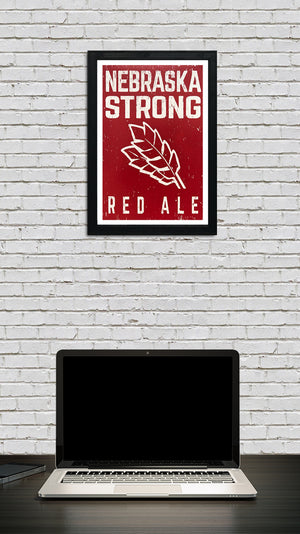 Limited Edition Nebraska Strong Red Ale Craft Beer Poster - Red - 13x19"