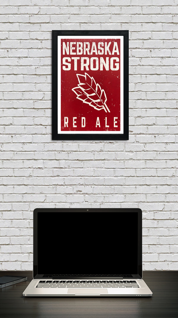 Limited Edition Nebraska Strong Red Ale Craft Beer Poster - Red - 13x19"