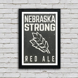 Limited Edition Nebraska Strong Red Ale Craft Beer Poster - Charcoal - 13x19"