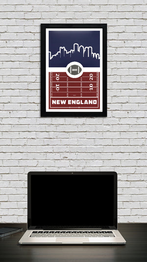 Limited Edition New England Patriots Poster Art - Retro Art Print - 13x19"