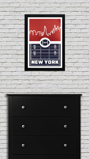 Limited Edition New York Giants Poster Art - Retro Print 13x19"