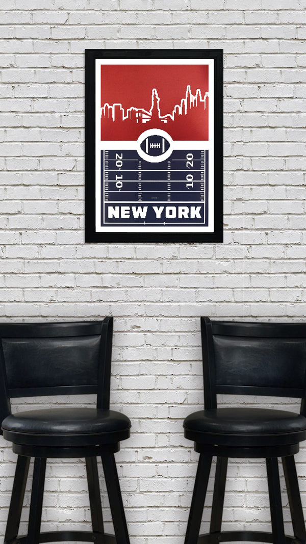 Limited Edition New York Giants Poster Art - Retro Print 13x19"