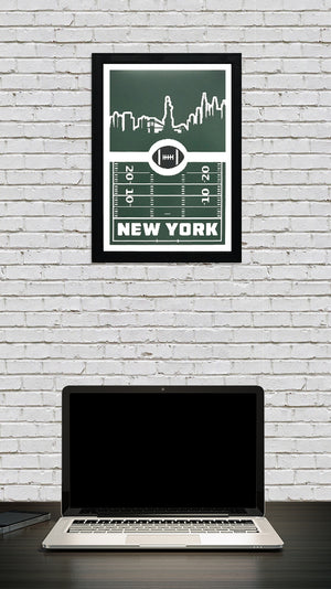 Limited Edition New York Jets Poster Art - Retro Print 13x19"