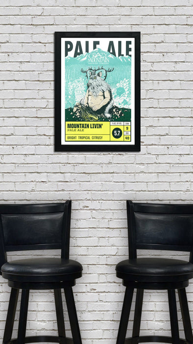 Limited Edition Crazy Mountain Mountain Livin' Pale Ale Craft Beer Poster - 13x19"