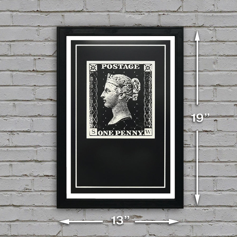 Limited Edition Penny Black Postage Stamp Art Poster - 13x19"