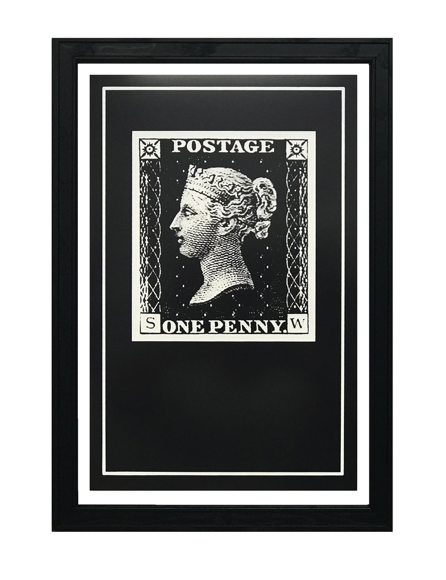 Limited Edition Penny Black Postage Stamp Art Poster - 13x19"