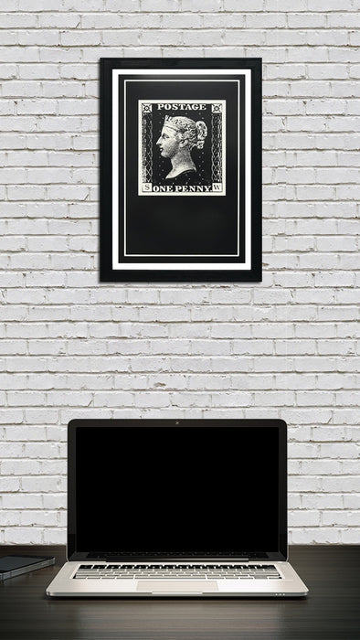 Limited Edition Penny Black Postage Stamp Art Poster - 13x19"