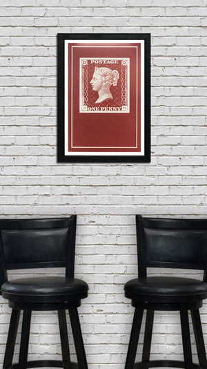 Limited Edition Penny Red Postage Stamp Art Poster - 13x19"