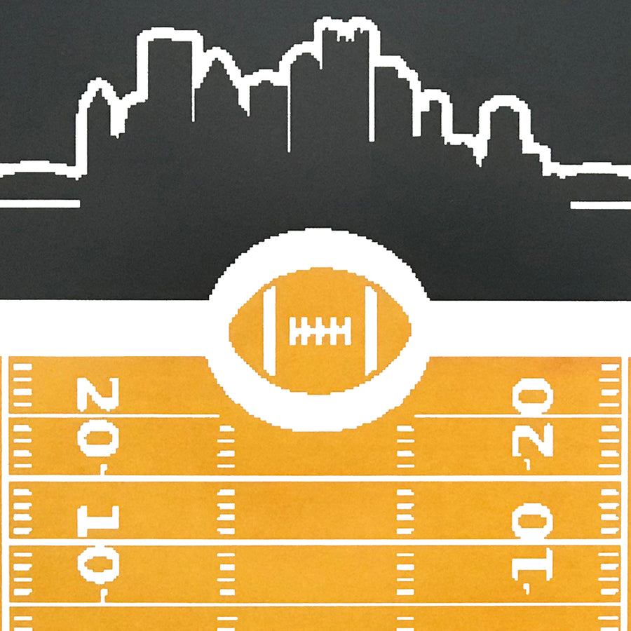 Limited Edition Pittsburgh Steelers Poster Art - Retro Video Game Style - 13x19"