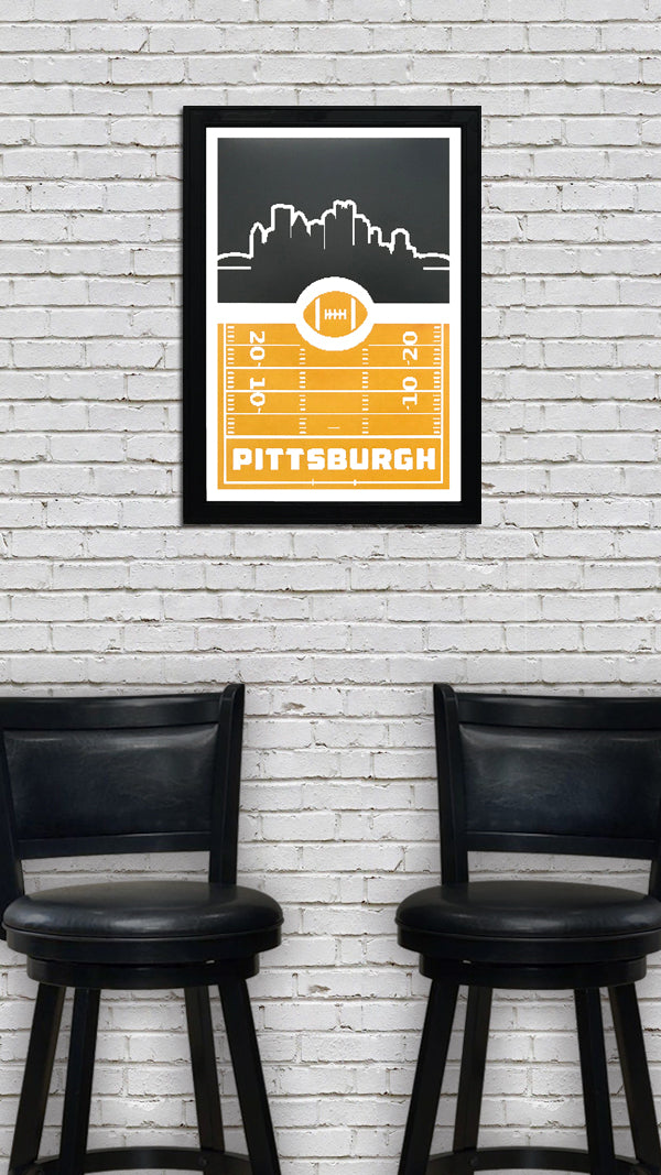 Limited Edition Pittsburgh Steelers Poster Art - Retro Video Game Style - 13x19"