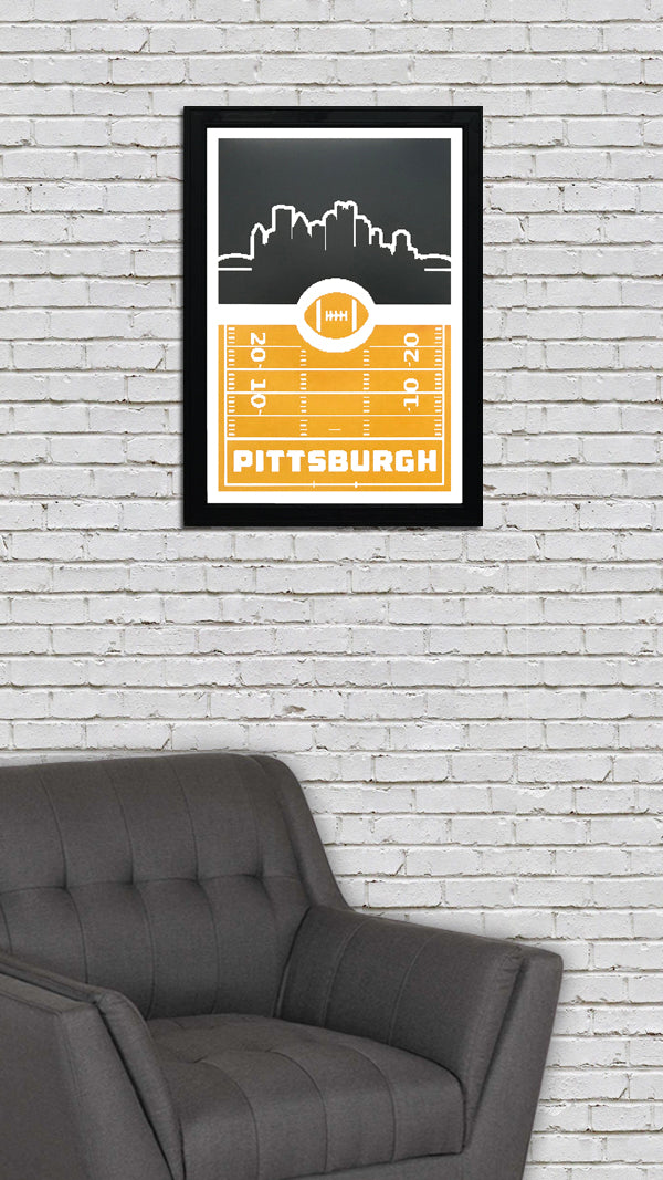 Limited Edition Pittsburgh Steelers Poster Art - Retro Video Game Style - 13x19"