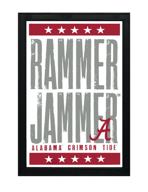 Limited Edition Rammer Jammer Alabama Crimson Tide Letterpress Poster Art - 13x19"