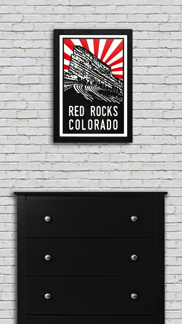 Limited Edition Limited Edition Red Rocks Poster Art - Red Starburst - 13x19"