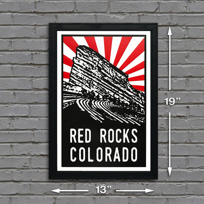 Limited Edition Limited Edition Red Rocks Poster Art - Red Starburst - 13x19"
