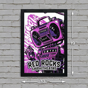 Limited Edition Red Rocks Music Poster Art Print - Boombox Robot Artist Series Featuring John Van Horn - Purple Haze - 13x19"