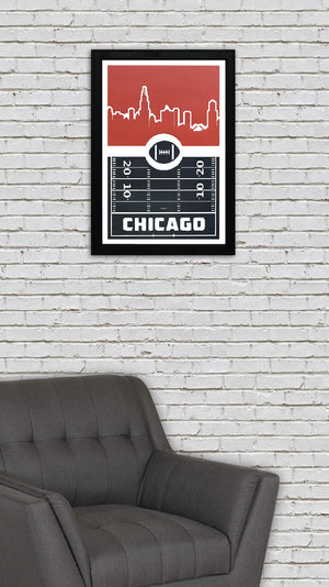Limited Edition Chicago Bears Poster Art - 8 Bit Retro Print - 13x19"