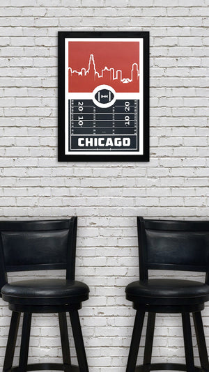 Limited Edition Chicago Bears Poster Art - 8 Bit Retro Print - 13x19"