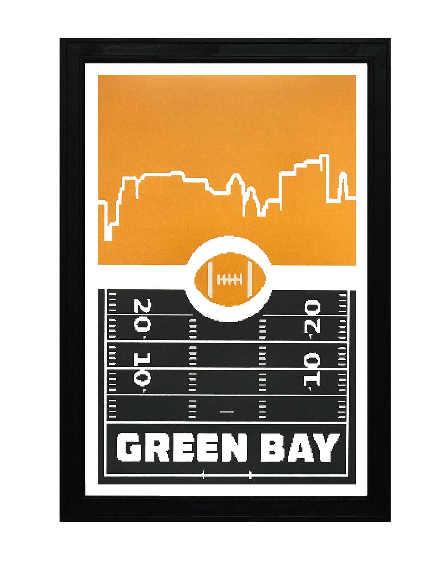 Limited Edition Green Bay Packers Poster Art - Retro Video Game Print - 13x19"