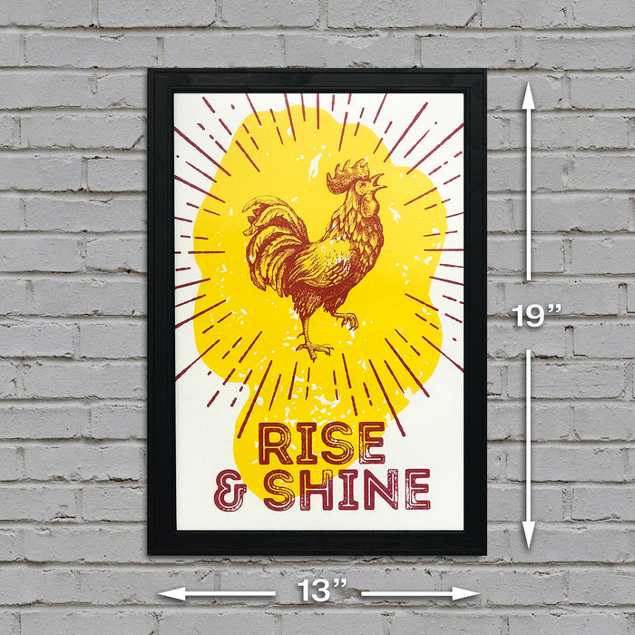 Limited Edition Rise and Shine Poster Art Print Red and Yellow - 13x19"