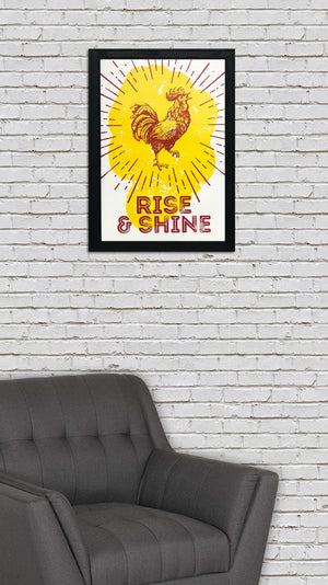Limited Edition Rise and Shine Poster Art Print Red and Yellow - 13x19"