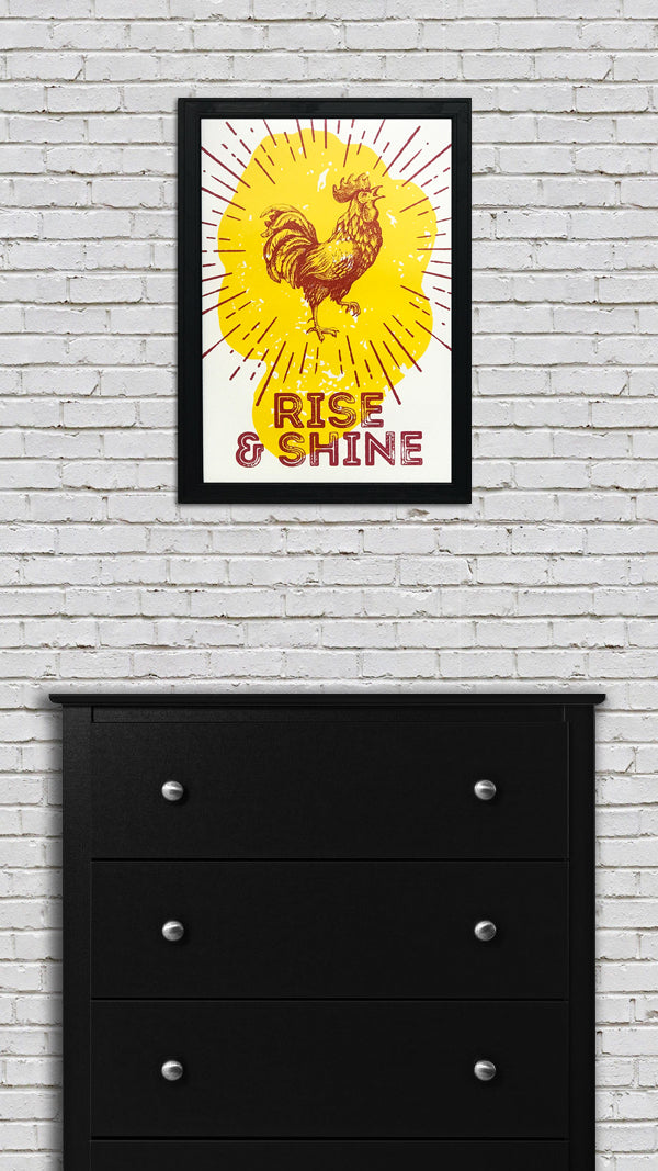 Limited Edition Rise and Shine Poster Art Print Red and Yellow - 13x19"