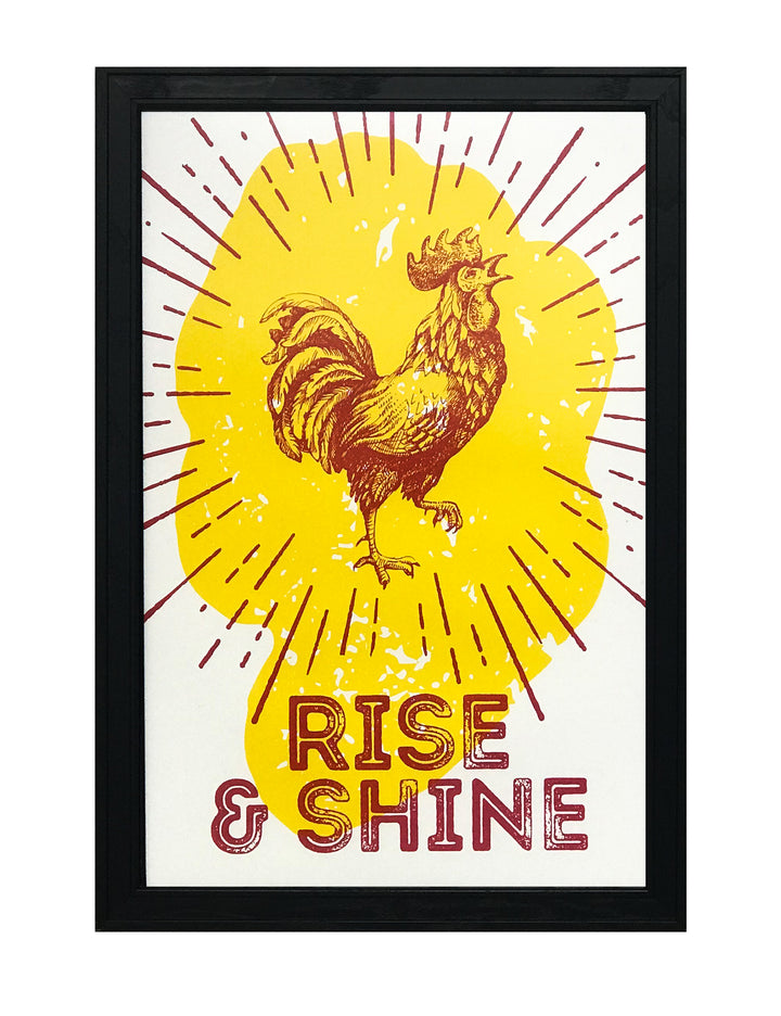 Limited Edition Rise and Shine Poster Art Print Red and Yellow - 13x19"