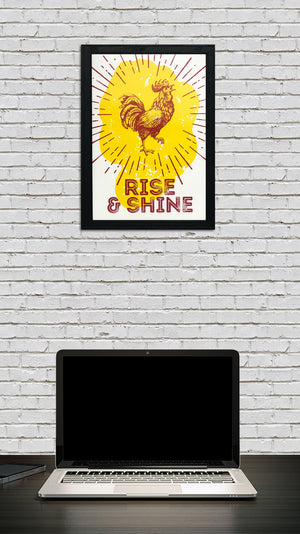 Limited Edition Rise and Shine Poster Art Print Red and Yellow - 13x19"