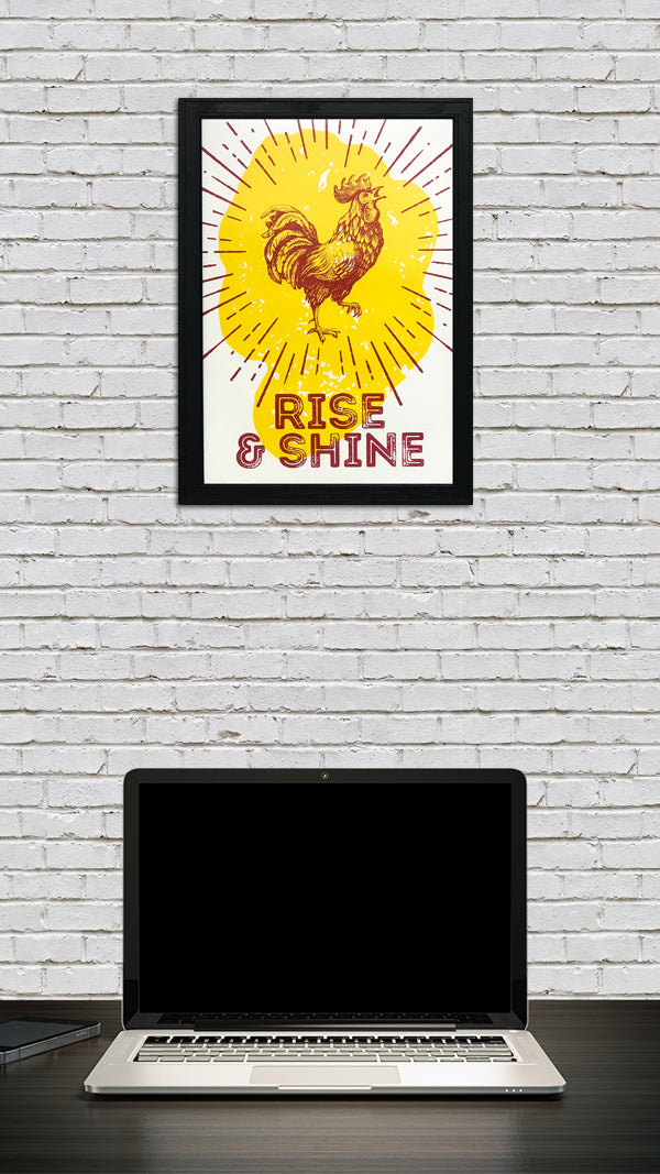 Limited Edition Rise and Shine Poster Art Print Red and Yellow - 13x19"