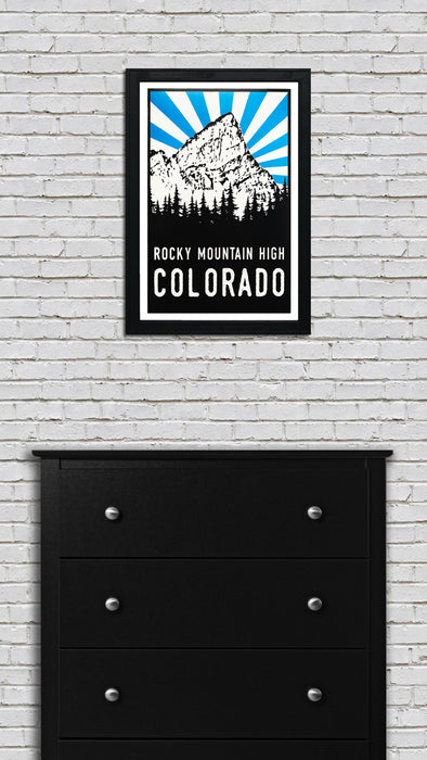 Limited Edition Crestone Peak Rocky Mountain High Colorado Art Poster - 13x19"