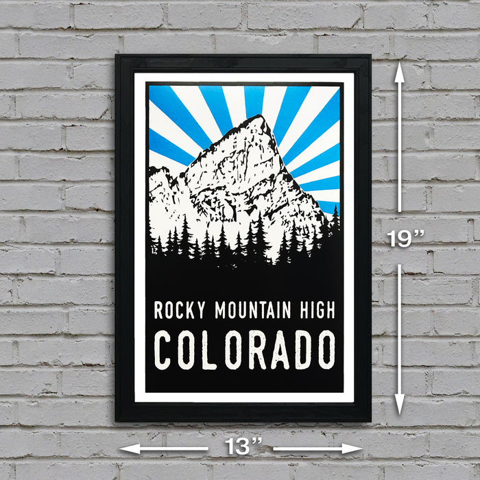 Limited Edition Crestone Peak Rocky Mountain High Colorado Art Poster - 13x19"