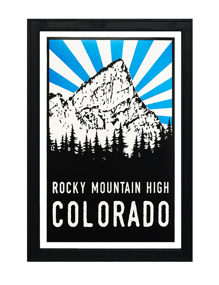 Limited Edition Crestone Peak Rocky Mountain High Colorado Art Poster - 13x19"