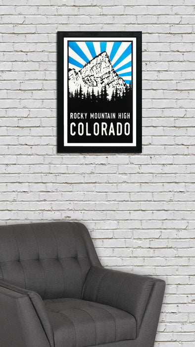 Limited Edition Crestone Peak Rocky Mountain High Colorado Art Poster - 13x19"