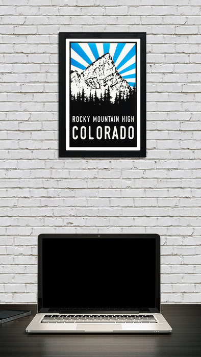Limited Edition Crestone Peak Rocky Mountain High Colorado Art Poster - 13x19"