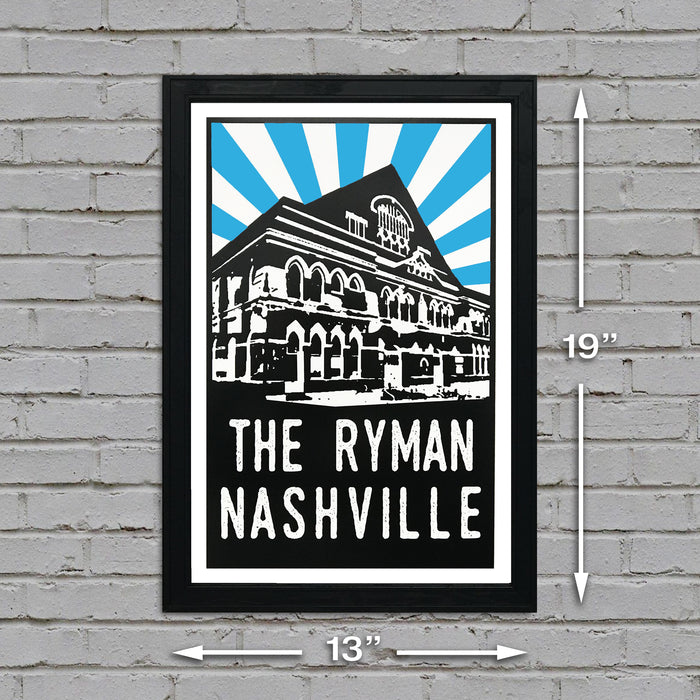 Limited Edition Limited Edition The Ryman Auditorium Poster Art Print - Blue Starburst - 13x19"