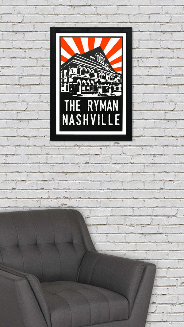 Limited Edition Limited Edition The Ryman Auditorium Poster - Orange Starburst - 13x19"