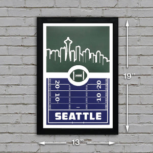 Limited Edition Seattle Seahawks Poster Art - Retro Print 13x19"