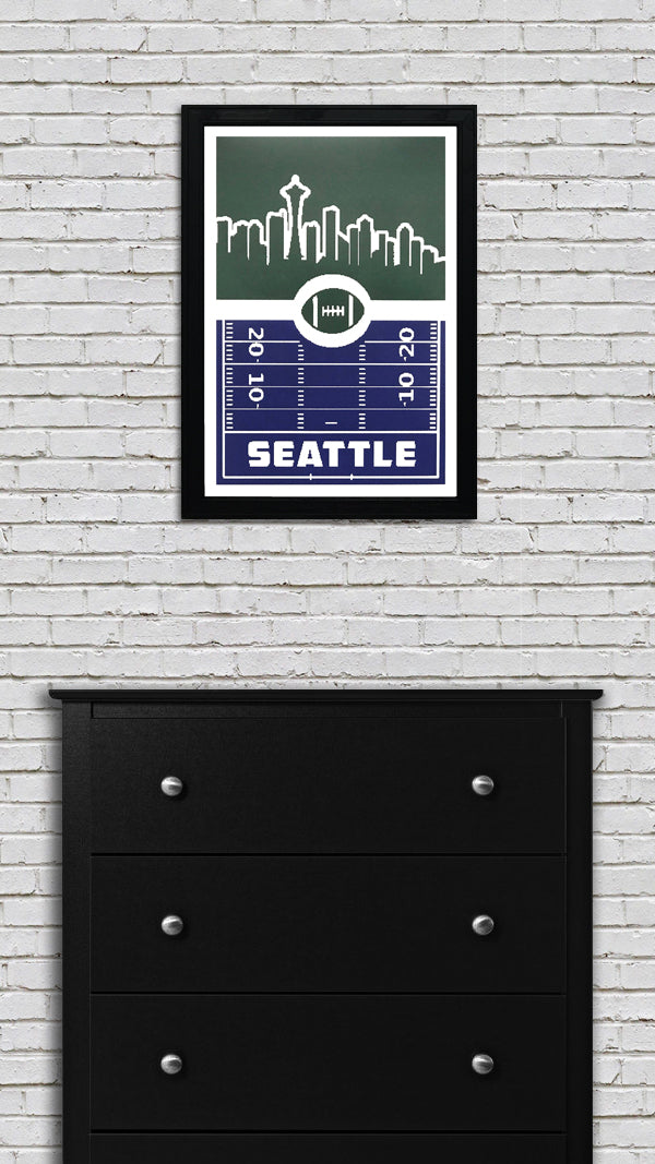 Limited Edition Seattle Seahawks Poster Art - Retro Print 13x19"
