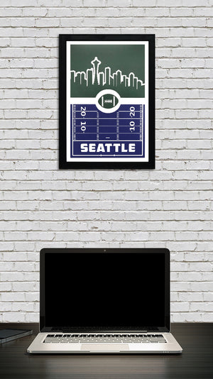 Limited Edition Seattle Seahawks Poster Art - Retro Print 13x19"