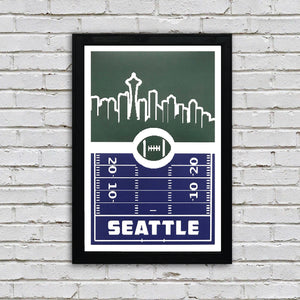 Limited Edition Seattle Seahawks Poster Art - Retro Print 13x19"