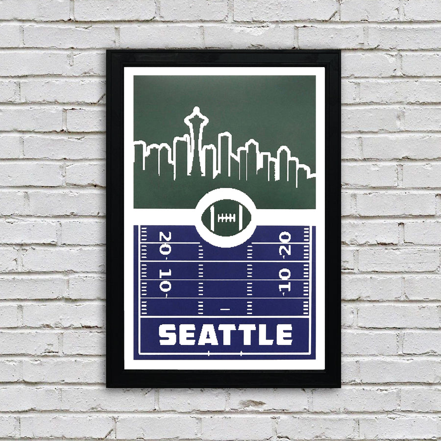 Limited Edition Seattle Seahawks Poster Art - Retro Print 13x19"