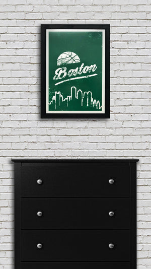 Limited Edition Vintage Boston Celtics Poster Art Print - 13x19"
