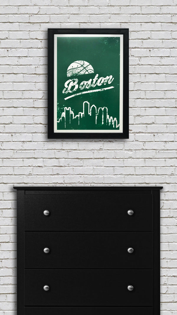 Limited Edition Vintage Boston Celtics Poster Art Print - 13x19"