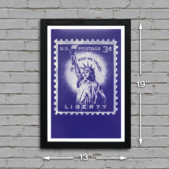 Limited Edition Statue of Liberty Poster - Postage Stamp Art - 13x19"
